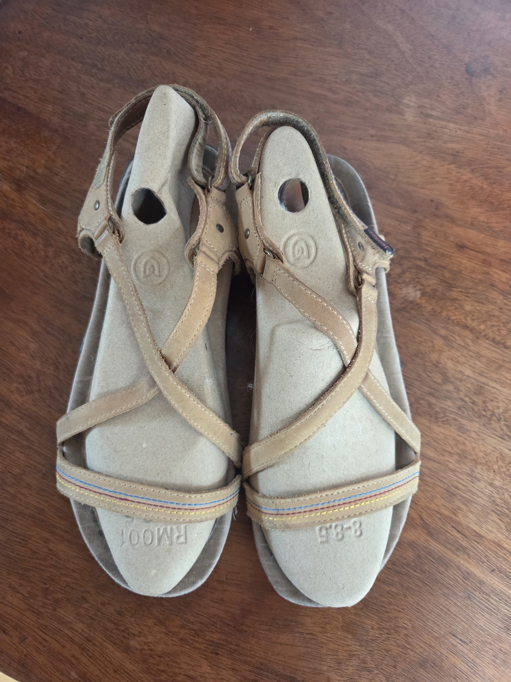 Jambu Tan Strappy Comfort Sandals with Subtle Multicolor Trim